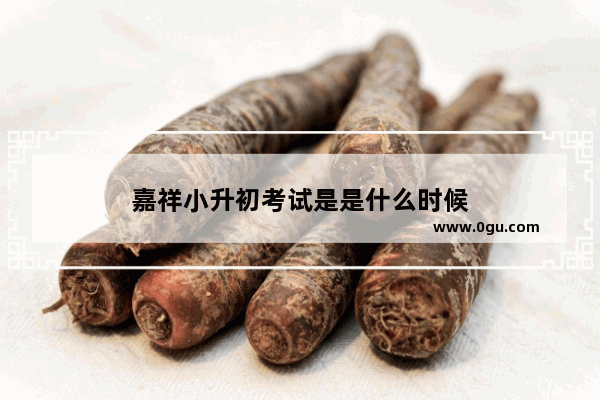 嘉祥小升初考试是是什么时候