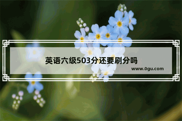 英语六级503分还要刷分吗