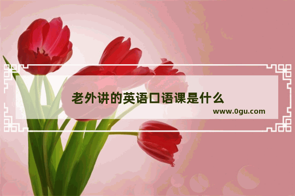 老外讲的英语口语课是什么
