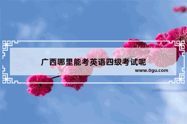广西哪里能考英语四级考试呢