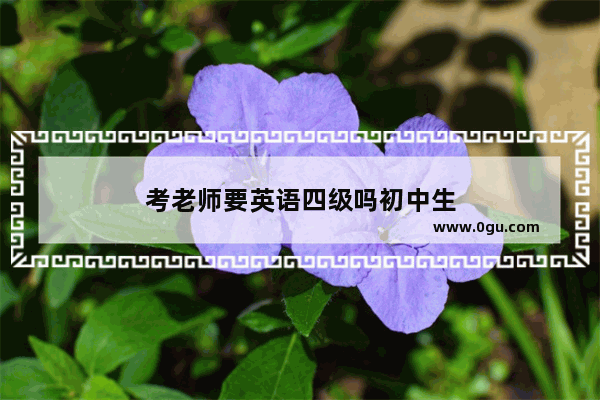 考老师要英语四级吗初中生