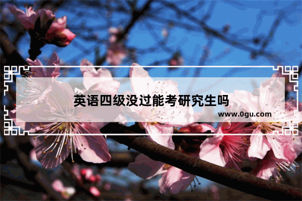 英语四级没过能考研究生吗