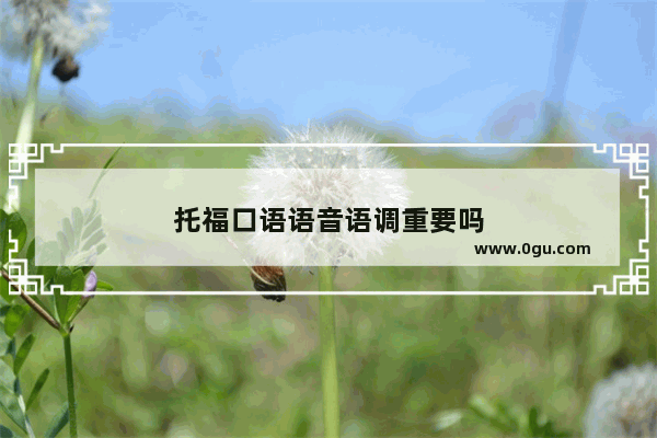 托福口语语音语调重要吗