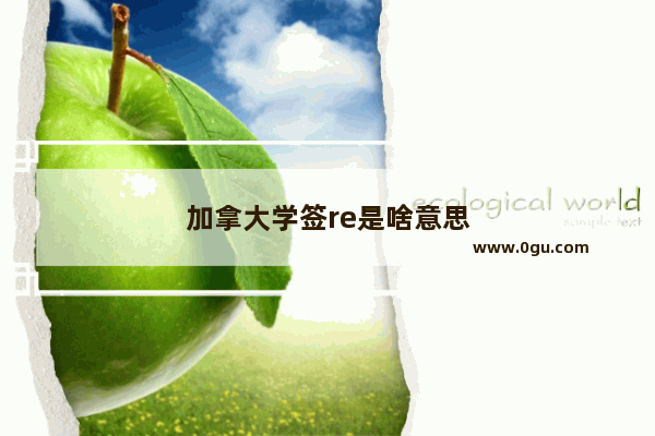加拿大学签re是啥意思