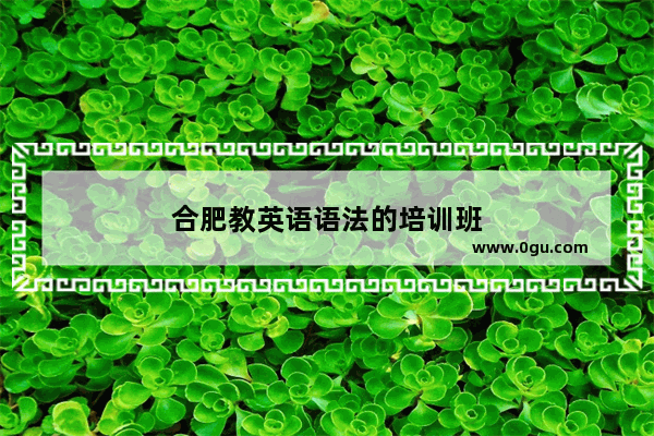 合肥教英语语法的培训班