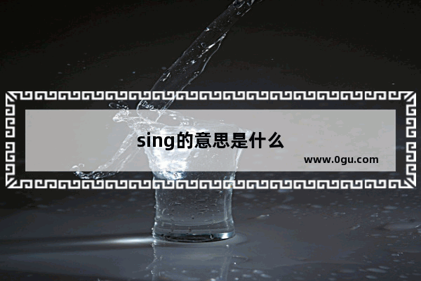 sing的意思是什么