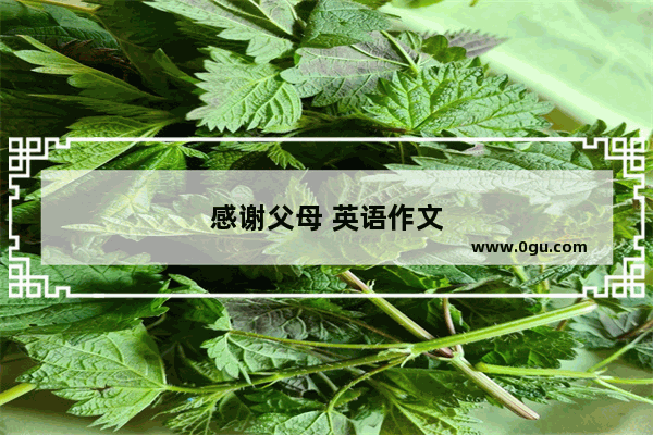 感谢父母 英语作文