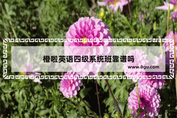 橙啦英语四级系统班靠谱吗