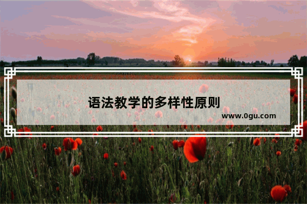 语法教学的多样性原则