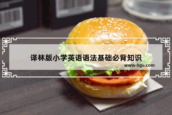 译林版小学英语语法基础必背知识