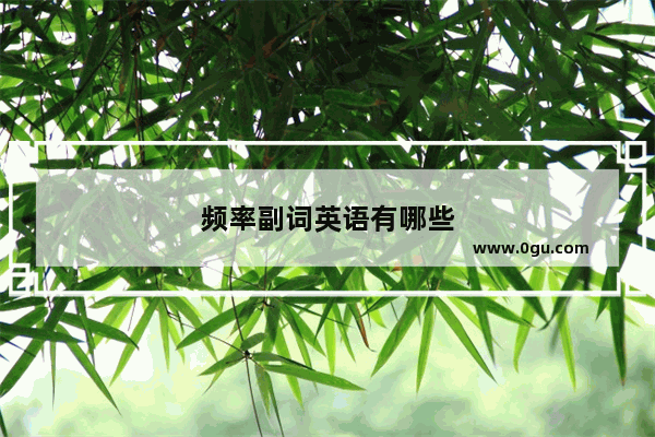 频率副词英语有哪些