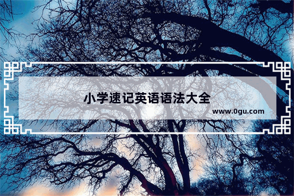小学速记英语语法大全