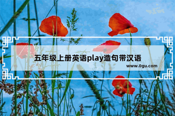 五年级上册英语play造句带汉语