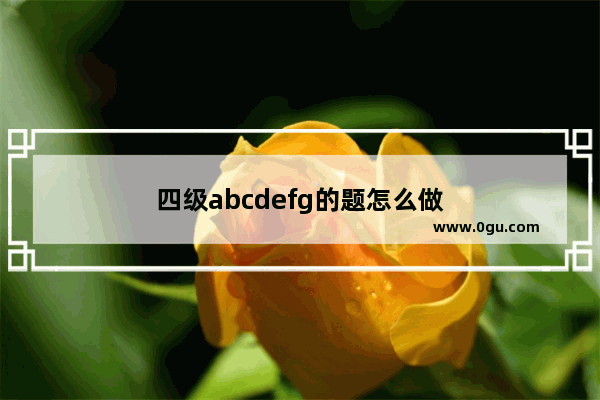 四级abcdefg的题怎么做