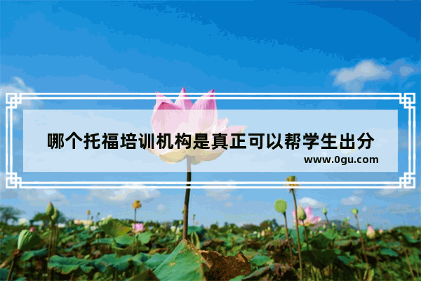 哪个托福培训机构是真正可以帮学生出分
