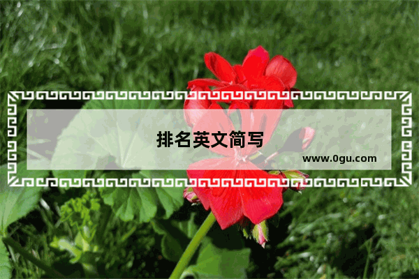 排名英文简写