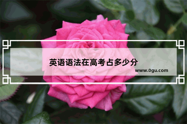 英语语法在高考占多少分
