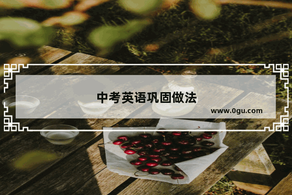 中考英语巩固做法