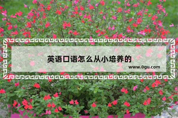 英语口语怎么从小培养的