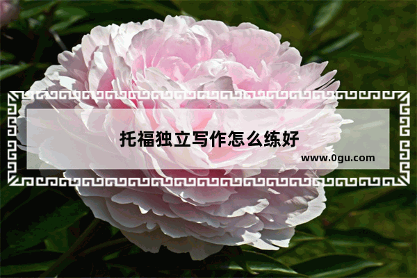 托福独立写作怎么练好