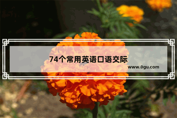 74个常用英语口语交际