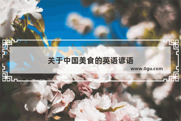 关于中国美食的英语谚语