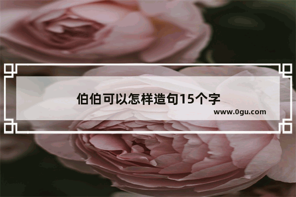 伯伯可以怎样造句15个字