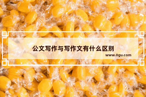 公文写作与写作文有什么区别