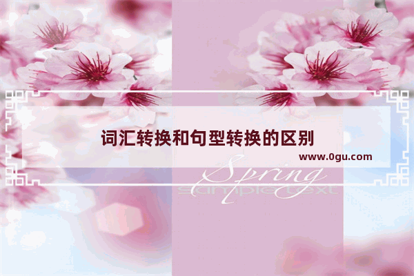 词汇转换和句型转换的区别