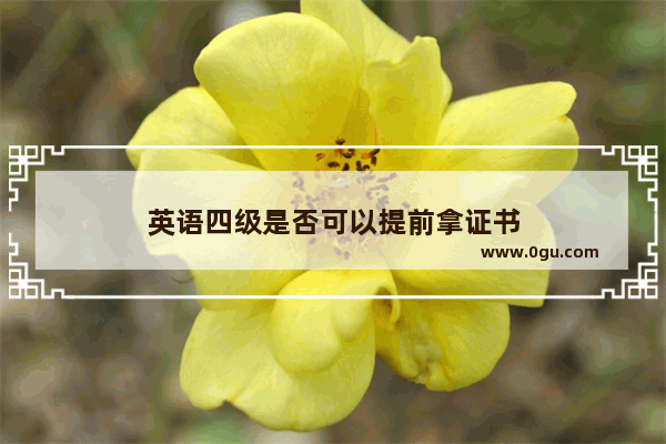 英语四级是否可以提前拿证书
