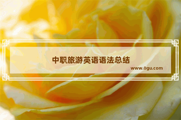 中职旅游英语语法总结