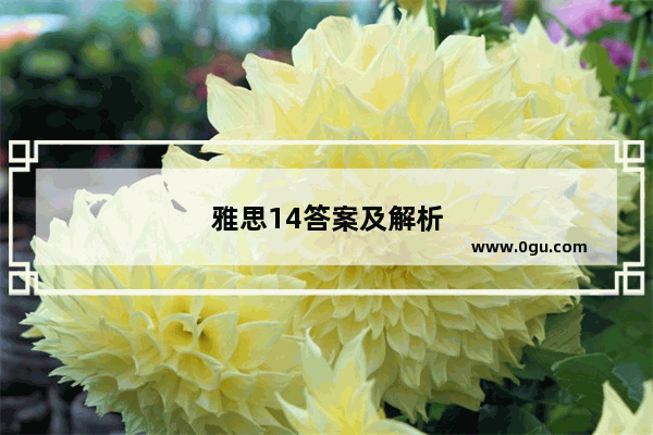 雅思14答案及解析