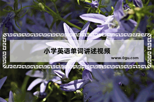 小学英语单词讲述视频