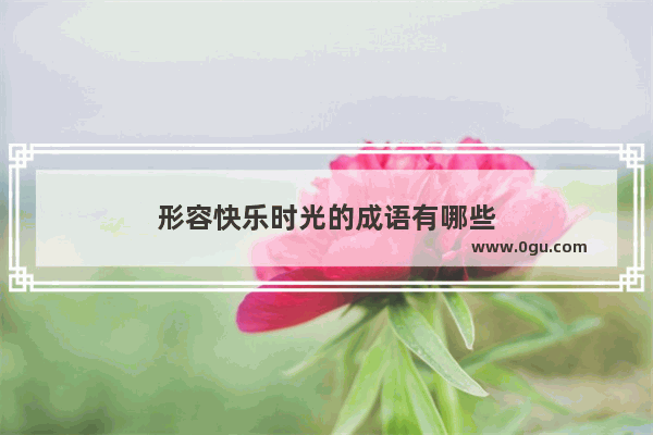 形容快乐时光的成语有哪些