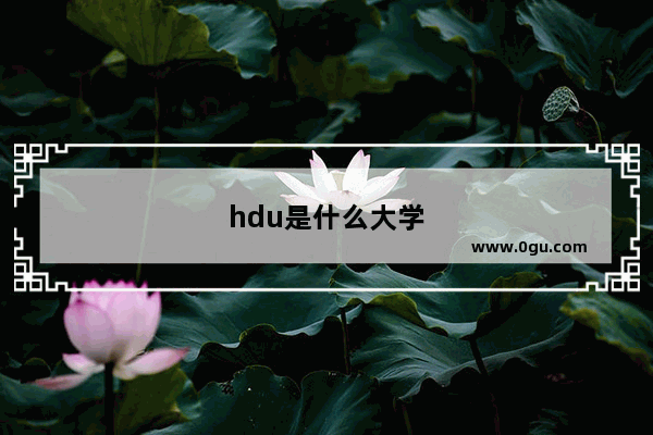 hdu是什么大学