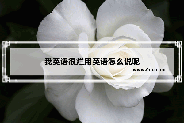 我英语很烂用英语怎么说呢