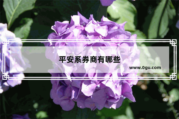 平安系券商有哪些