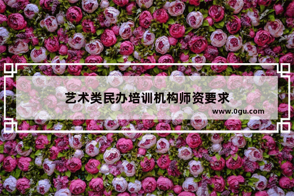 艺术类民办培训机构师资要求