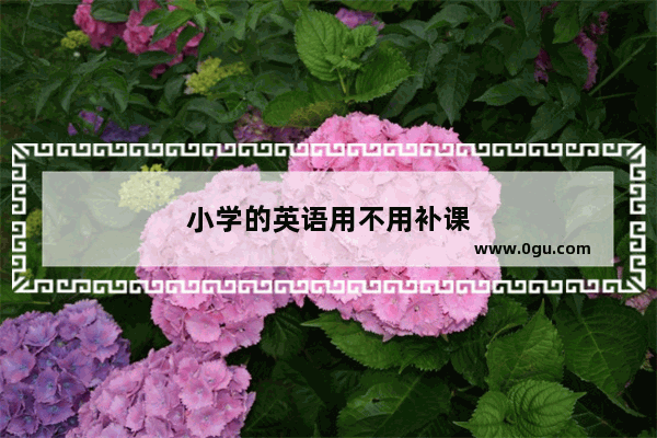 小学的英语用不用补课