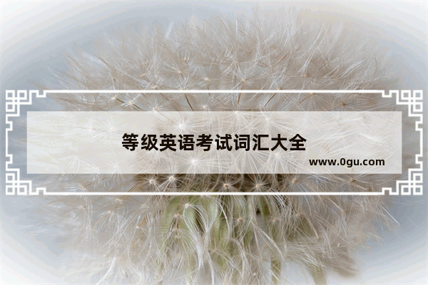 等级英语考试词汇大全