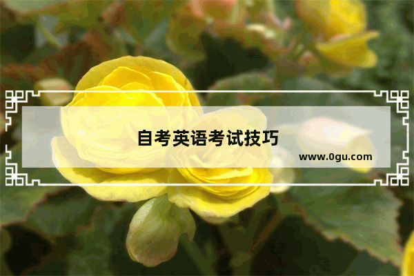 自考英语考试技巧