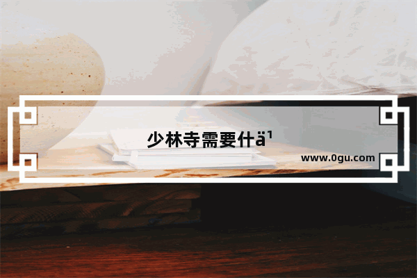 少林寺需要什么文凭