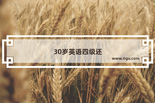 30岁英语四级还能考吗知乎