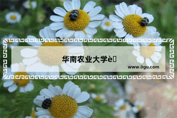 华南农业大学英语怎么说