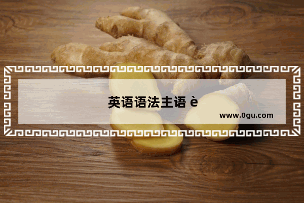 英语语法主语 谓语