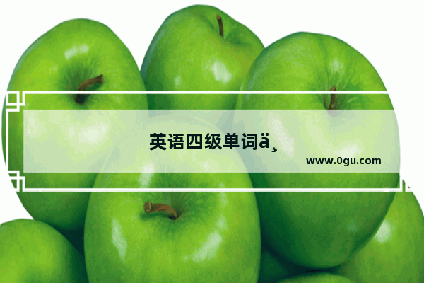 英语四级单词中英文朗读怎么读