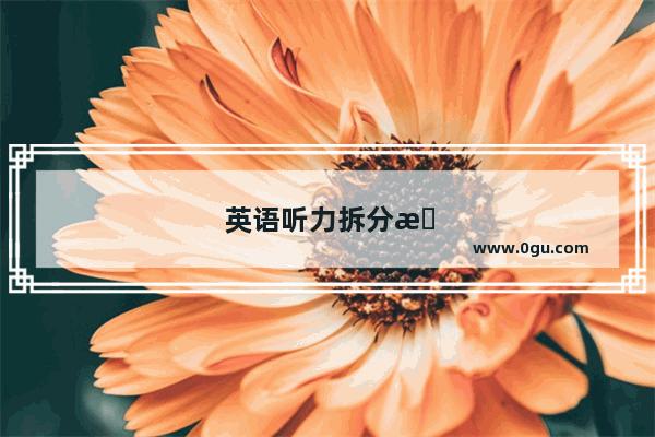 英语听力拆分是什么意思啊