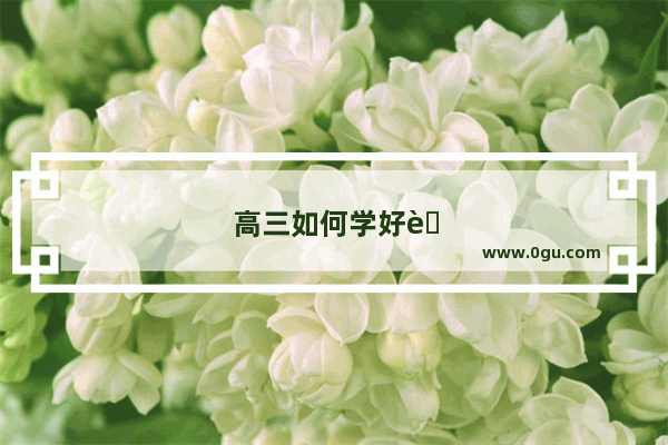 高三如何学好英语口语作文