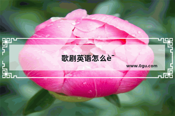 歌剧英语怎么说