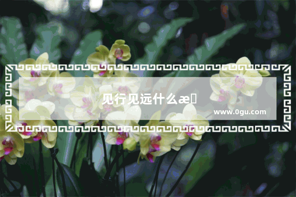 见行见远什么意思